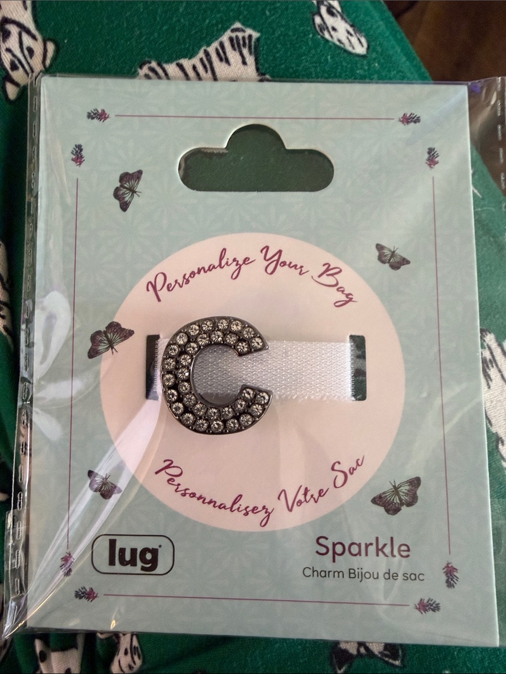 lug sparkle  Crystal 'C' Charm